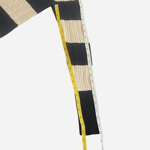 Arizona V Neck Large Navy and Cream Striped Sweater - Picture 6 of 7